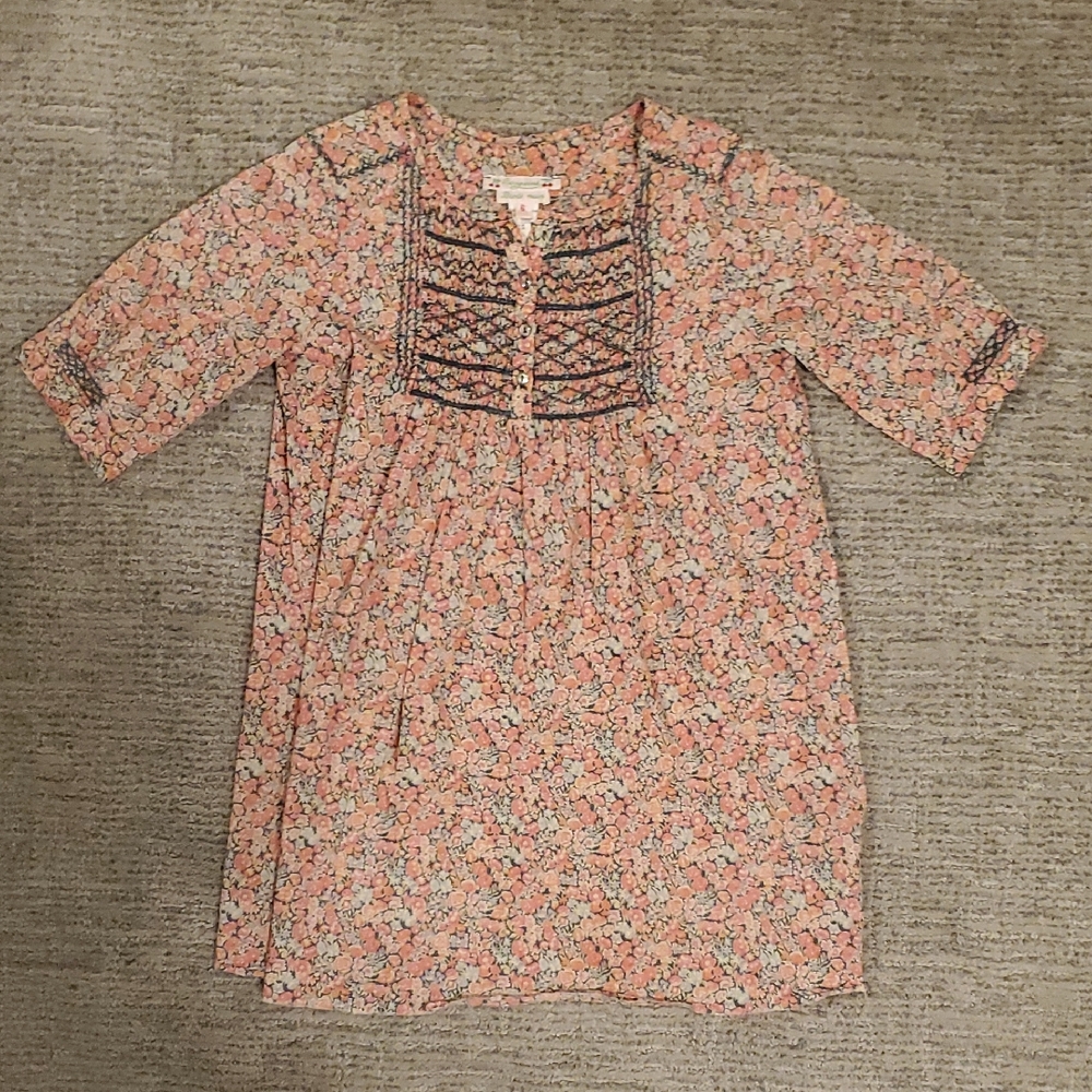 Bonpoint Floral Kids Dress in Pink and Black